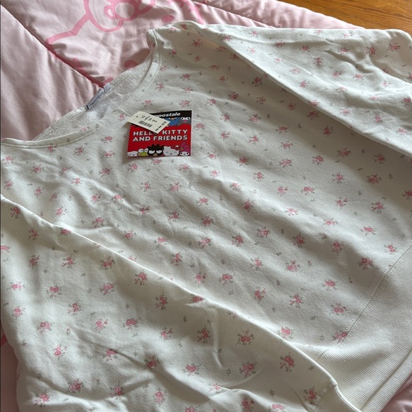 Hello Kitty Cream and Pink Floral Shirt - Picture 2 of 6